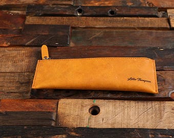 Personalized Professional Vintage Leather Pen Pouch Bag Case 025836