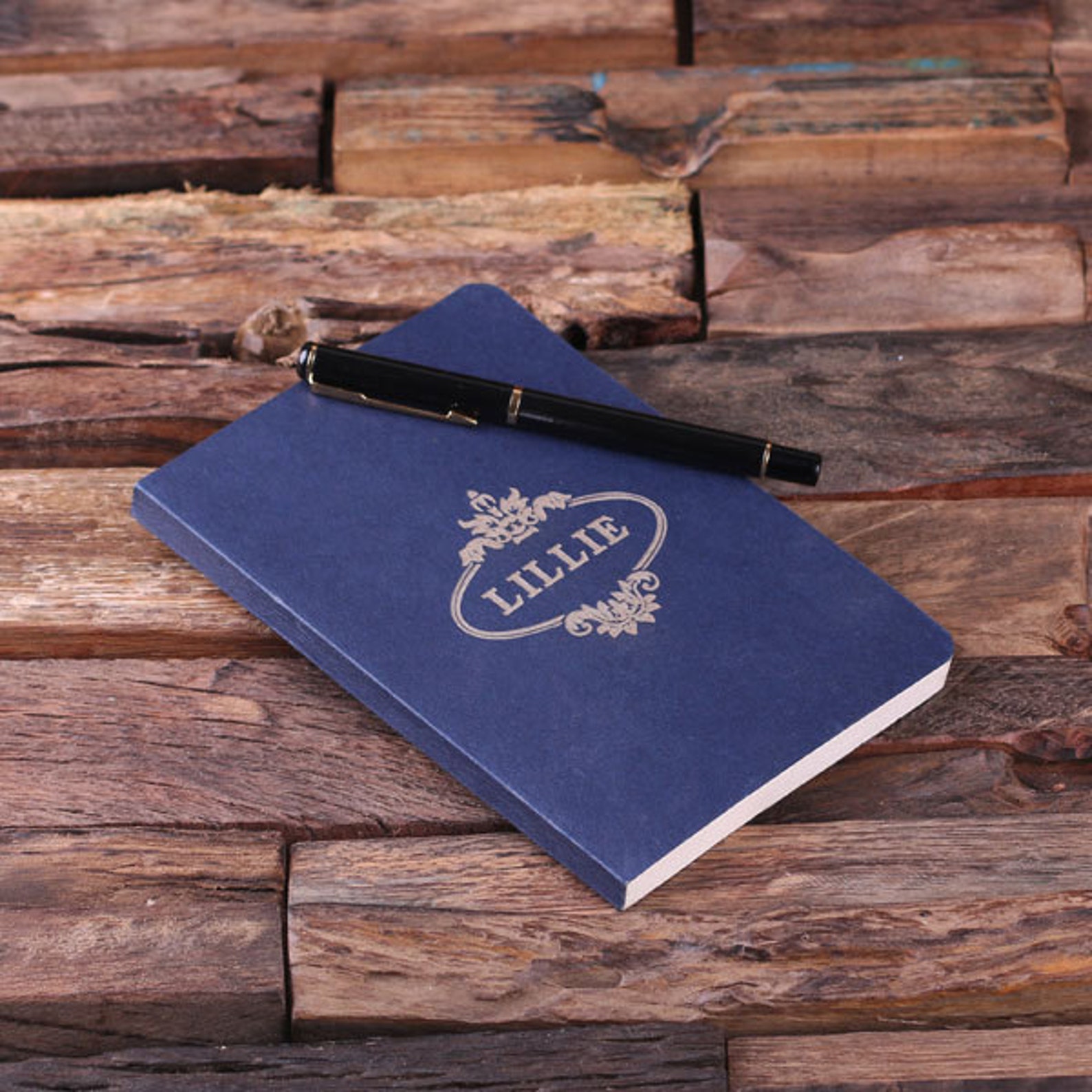 Blue Personalized Custom Portfolio Journal Notebook Etsy