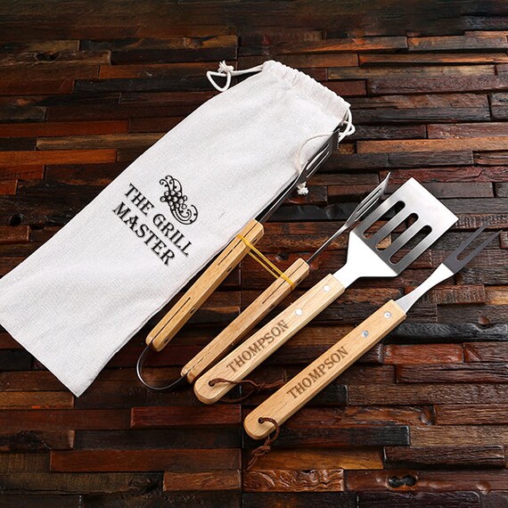 You Name It! 4-Piece Personalized BBQ Utensil Set