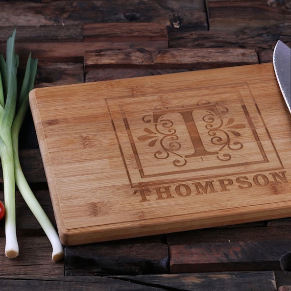 Personalized Wood Cutting Chopping Board Engraved and Monogrammed