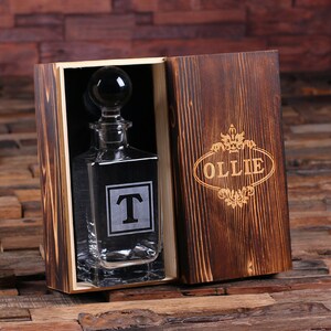 Whiskey Scotch Decanter Bottle with Optional Wood Box