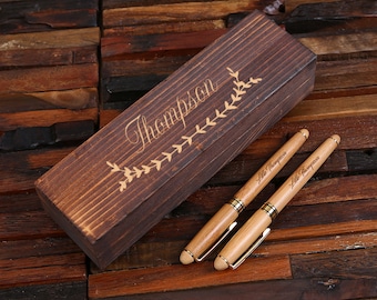 Executive Wood Capped Pen Set with a Keepsake Wood Box