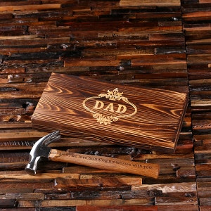 Engraved Personalized Hammer with Wood Box Customized Father of Bride Groomsmen Home Builder Construction Worker Gift, Father's Day Dad Gift image 5