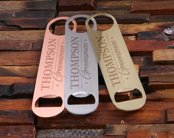 Personalized Groomsmen Gold, Silver, and Copper Standard Speed Bottle Openers