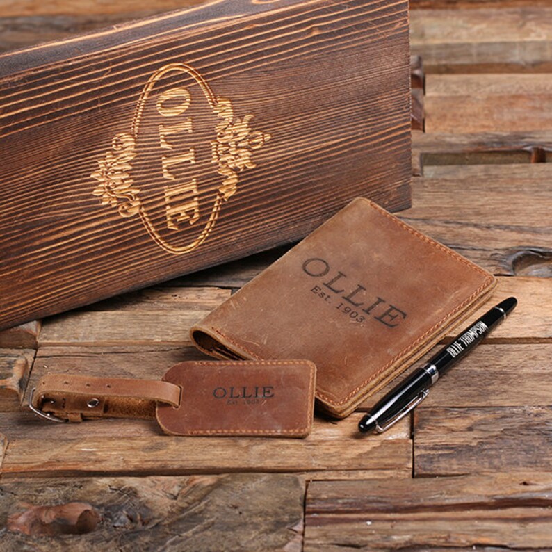 Personalized Engraved Passport Holder Luggage Tag Pen and Etsy