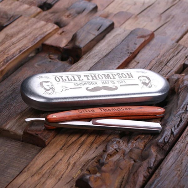 Straight Razor Blade with Tin Box