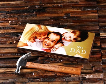 Engraved Personalized Hammer with Wood Box Customized Father of Bride Groomsmen Home Builder Construction Worker Gift, Father's Day Dad Gift