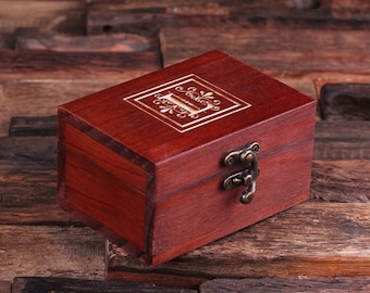 Personnalisé Wood vintage Wedding Bridesmaids Gift Treasure Trunk Box Jewlery Box Monogrammed Custom Engraving (024334)