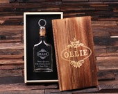 Set of 7 Glass Flask Gift for Men, Groomsmen Whiskey Drinkers with Quotes