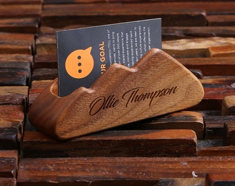 Business Card Holder Personalized Mountain and Cloud-Shaped Desktop