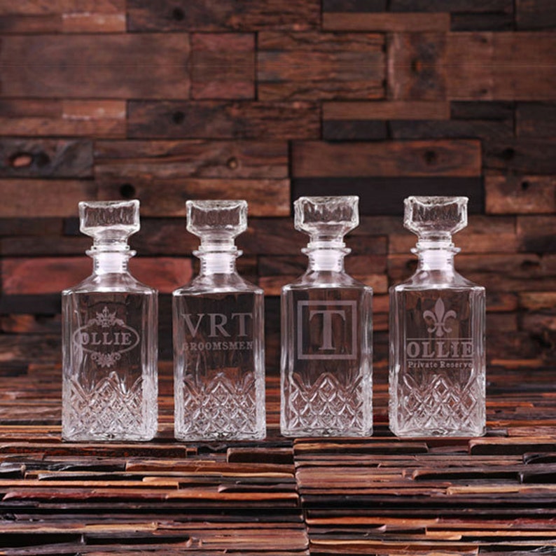 Personalized Engraved Etched Whiskey Scotch Decanter Bottle Etsy