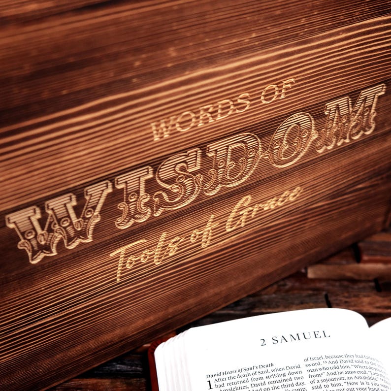 Custom Leather ESV Bible With Scriptures Verses Pens and Keepsake Wood ...