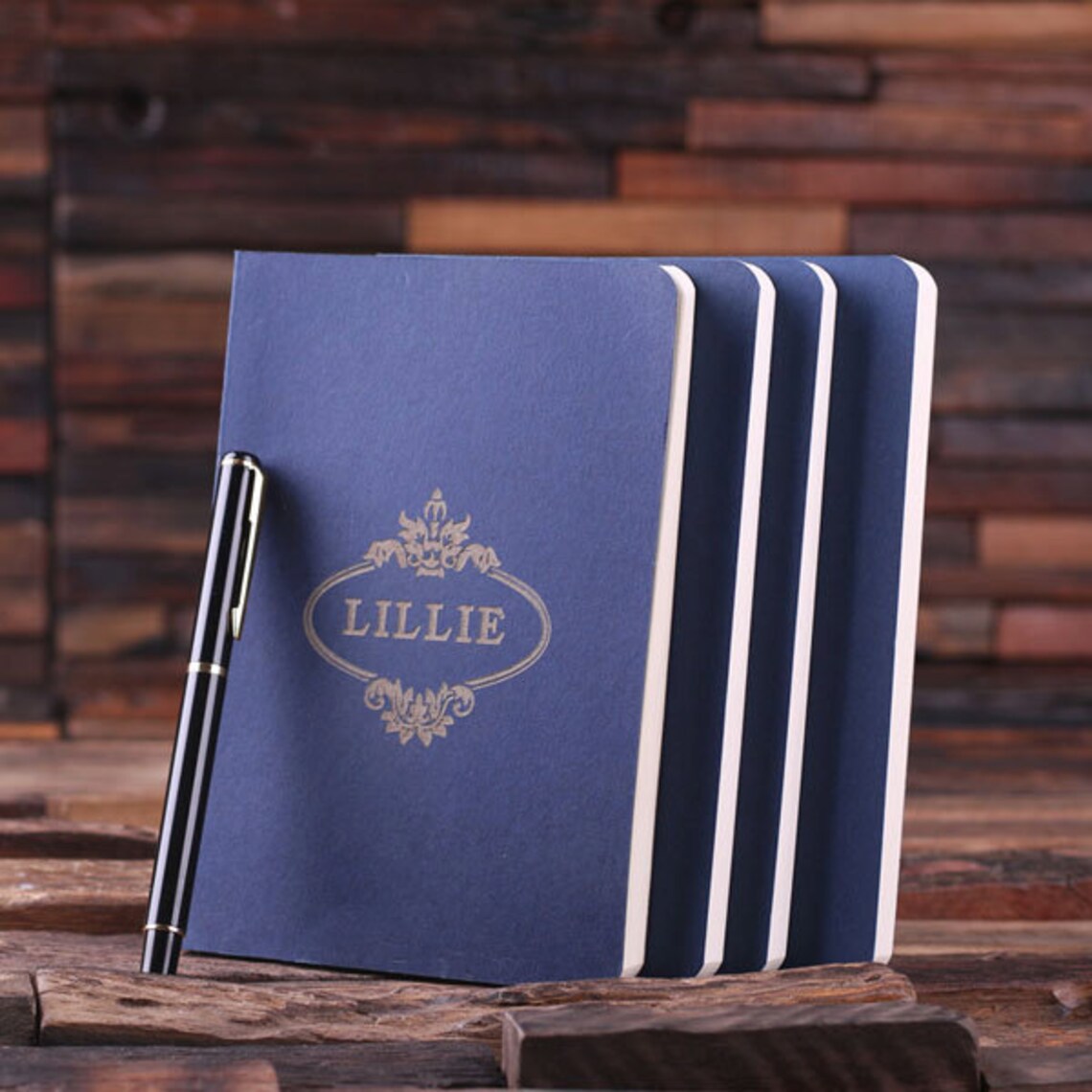 Blue Personalized Custom Portfolio Journal Notebook Etsy