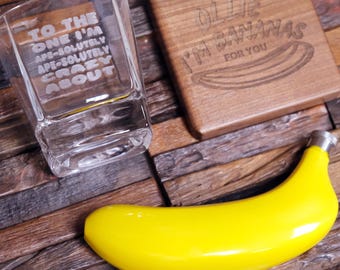 NEW! Ultimate Gag Gift for Whiskey Lovers, Banana Flask, Discreet Whiskey Flask, Gifts for Couples, Gag Gift for Boyfriend, Gay Men Gift