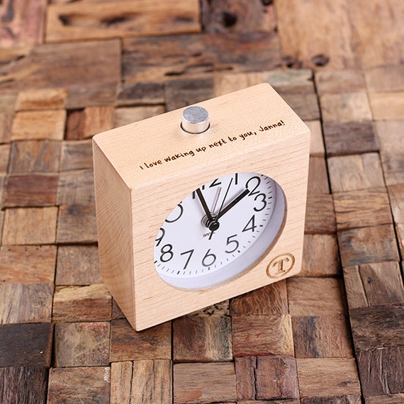 Reloj despertador de cuarzo madera personalizada Etsy M xico