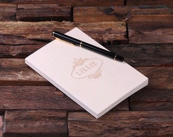White Personalized Custom Portfolio Journal Notebook (024441)