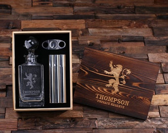 Scotch Whiskey Decanter, Métal Flask Cigar Case Holder