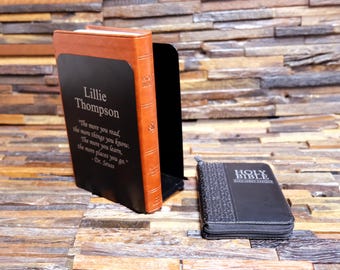 Personalized Black Bookends for Home Office or Library or Kids Room, Christian Gift Ideas for Boys and Girls Rooms, Gift for Grandkids