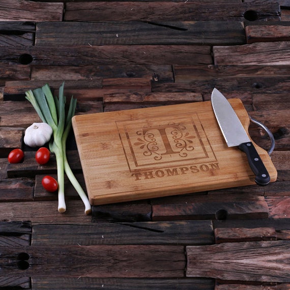 Personalized Wood Cutting Chopping Board Engraved and Monogrammed