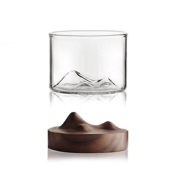 Mountaineer Whiskey Glass Set with Coaster