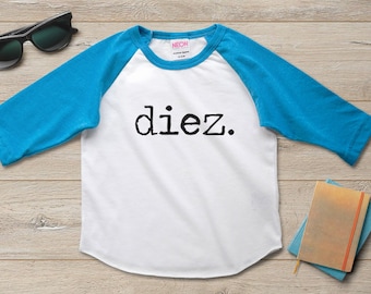 Diez 10th Birthday Shirt Diez Birthday Outfit 10th Birthday Shirt Boy 10th Birthday Party Gift 10th Birthday Girl 10 Year Old Birthday Gift