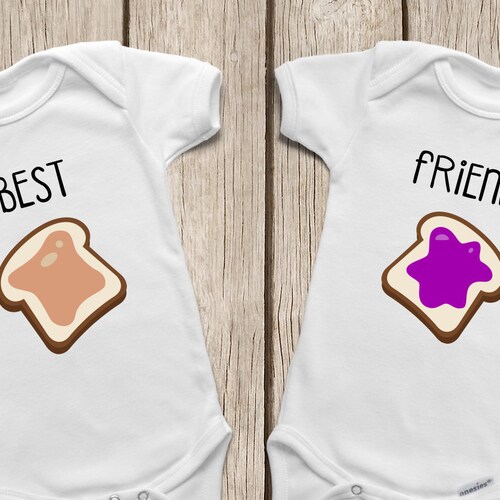 Best Friend ONESIES ® or Baby Tshirt Twin Onesies Peanut Etsy