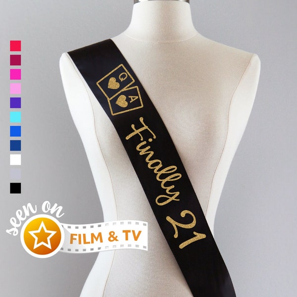 Finally 21 Party Sash | 21st birthday Gift For Her 21st Birthday Sash for Women, Vegas Birthday Sash Birthday Party, Custom Party Sash 21