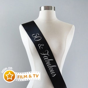 50 & Fabulous Sash | 50th Birthday Sash 50th Birthday Party 50th Birthday Gift Idea Women Custom Sash Cheers to 50 Years Young Sensational