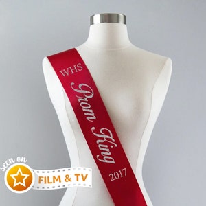 Prom King Sash | Custom Homecoming Sash Personalized Homecoming King Sash Prom Queen Sash Prom Court Sashes School Dance School Sash