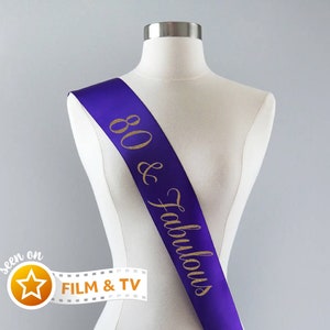 80 & Fabulous Sash | 80th Birthday Party 80th Birthday Gift Idea for Women Custom Sash Cheers to 80 Years Young Sensational