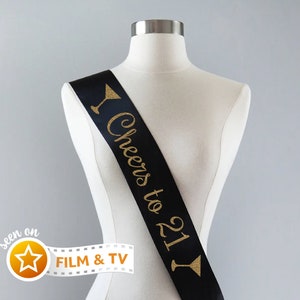 Cheers to 21 Sash | 21st Birthday Sash Birthday Party Sash Custom Party Sash 21st Birthday Gift Finally Legal Sash Finally 21 Sash
