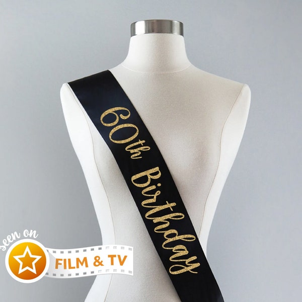 60th Birthday Sash | 60th Birthday Party 60 and Fabulous 60th Birthday Gift Idea for Women Custom Sash Cheers to 60 Years Young Sensational