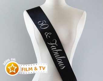 50 & Fabulous Sash | 50th Birthday Sash 50th Birthday Party 50th Birthday Gift Idea Women Custom Sash Cheers to 50 Years Young Sensational