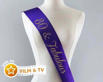 80 & Fabulous Sash | 80th Birthday Party 80th Birthday Gift Idea for Women Custom Sash Cheers to 80 Years Young Sensational