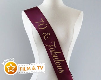 70 & Fabulous Sash | 70th Birthday Sash 70th Birthday Party 70th Birthday Gift Idea Women Custom Sash Cheers to 70 Years Young Sensational