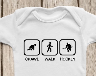 Hockey Fan ONESIES ® Brand Bodysuits Baby Bodysuit or Baby T-Shirt Cute Baby Clothes Baby Shower Gift, Hocky Onsie, Ice Skater Shirt
