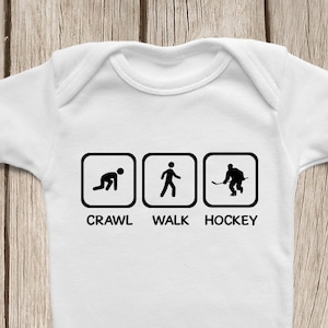 Hockey Fan ONESIES ® Brand Bodysuits Baby Bodysuit or Baby T-Shirt Cute Baby Clothes Baby Shower Gift, Hocky Onsie, Ice Skater Shirt image 1