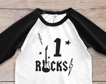 1 Rocks Shirt, 1 Year Old Birthday Shirts, 1 Year Old Birthday Outfit, 1st Birthday Shirt Outfit, Rock and Roll Shirt, Rock n Roll Tshirts