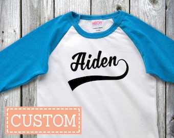 Custom Name Baseball Tee Personalized Name Raglan Shirt TShirt Baseball T Personalized Shirts for Kids Custom Shirts for Kids for Family