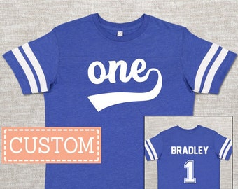 1st Birthday Shirt Boy Girl, 1st Birthday Outfit First Birthday Gift Football Jersey Shirt Sports Birthday Party Personalized Birthday Shirt