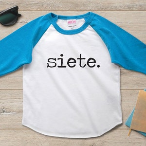 Siete 7th Birthday Shirt Siete Birthday Outfit 7th Birthday Shirt Boy 7th Birthday Party Gift 7th Birthday Girl 7 Year Old Birthday Gift