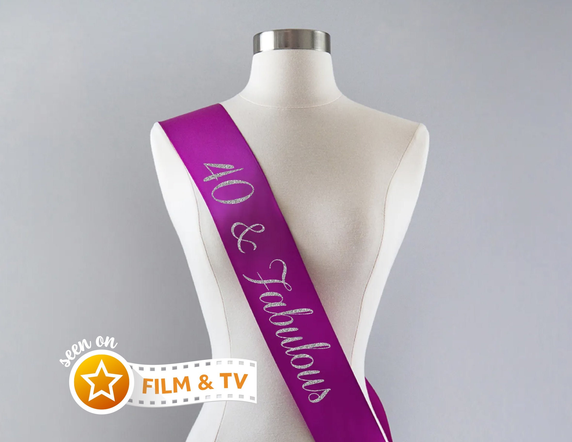 40 & Fabulous Sash 40th Birthday Sash 40th Birthday Party Etsy