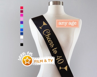 Cheers to 40 Sash | 40th Birthday Sash 40th Birthday Party 40 and Fabulous 40th Birthday Gift Idea for Women Custom Sash 40th Anniversary