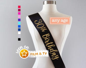 30th Birthday Sash | 30th Birthday Party Cheers to 30 Years 30th Birthday Gift Idea for Women Custom Personalized Sash 30 and Fabulous Sash