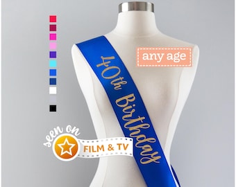 40th Birthday Sash | 40th Birthday Party 40 and Fabulous 40th Birthday Gift Idea for Women Custom Sash Cheers to 40 Years Young Sensational