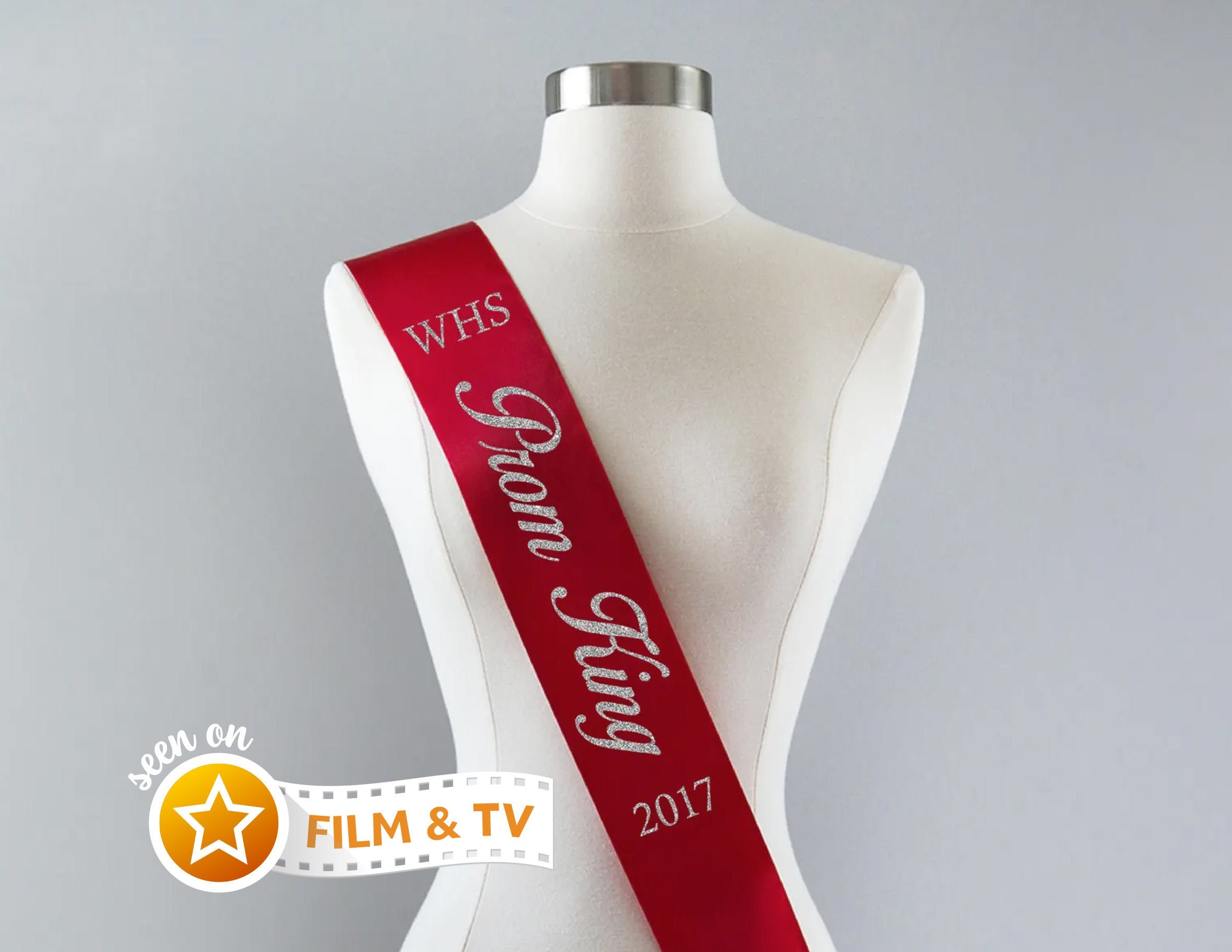 thumbnail image 2 of Retrowavy Prom King & Queen Sash & Crown Set – Elegant Alloy Steel Tiaras & Satin Sashes For Birthday, Cosplay, Party Decor 2 of 9