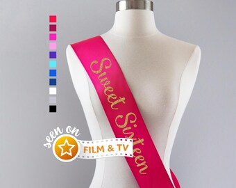 Sweet Sixteen Sash | Sweet 16 Sash 16th Birthday Sash Sweet 16 Banner 16th Birthday Gift Sweet Sixteen Gifts Sweet Sixteen Party Decorations