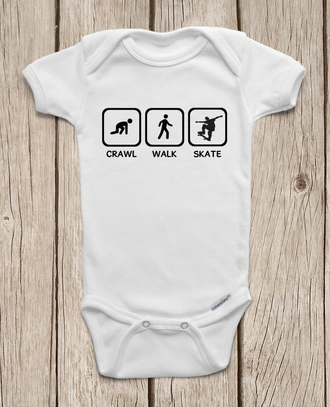 Skater ONESIES ® Brand Bodysuits Baby Bodysuit or Baby T-shirt Crawl Walk  Skate Baby Shower Gift, Skateboarder Onesie ®, Gift for Skater