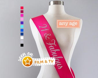 21 & Fabulous Sash | 21st Birthday Sash Birthday Party Sash Custom Party Sash 21st Birthday Gift Finally 21 Sash Finally Legal Sash