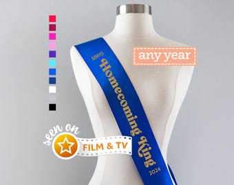Homecoming King Sash | Custom Homecoming Sash Personalized Home coming King Sash Homecoming Court School Dance Sash School Spirit Sash